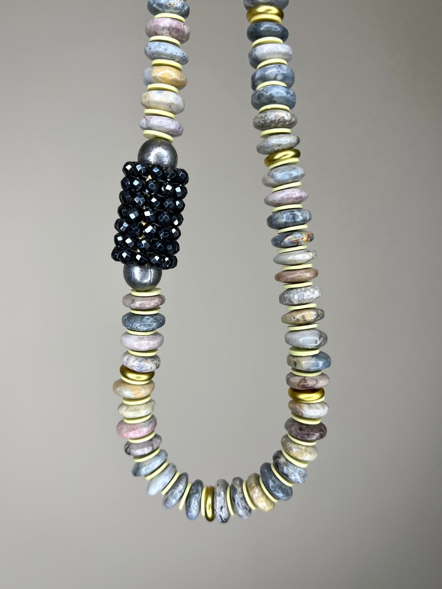 Jasper and Vintage Vinyl Necklace