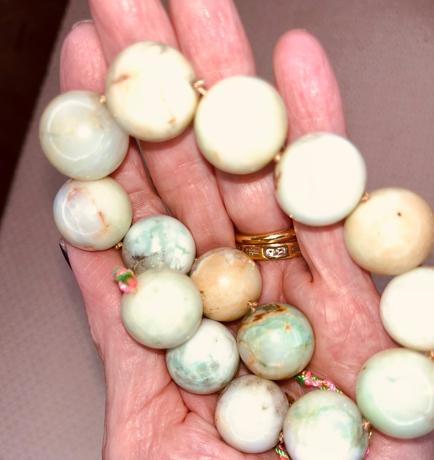 Calcite Stones on Cord with Slider