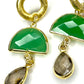 Apple Green Chalcedony and Smoky Quartz Earring