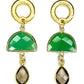 Apple Green Chalcedony and Smoky Quartz Earring