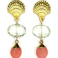 Pink Drusy and Prasiolite Earring