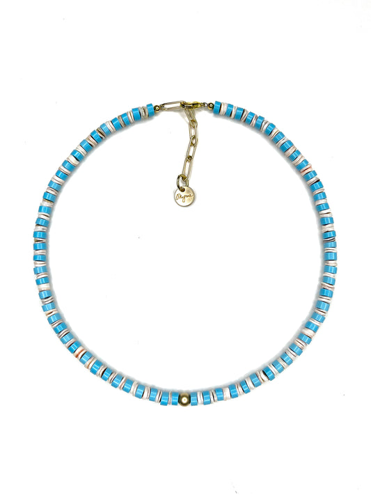 Turquoise and Shell Short Necklace