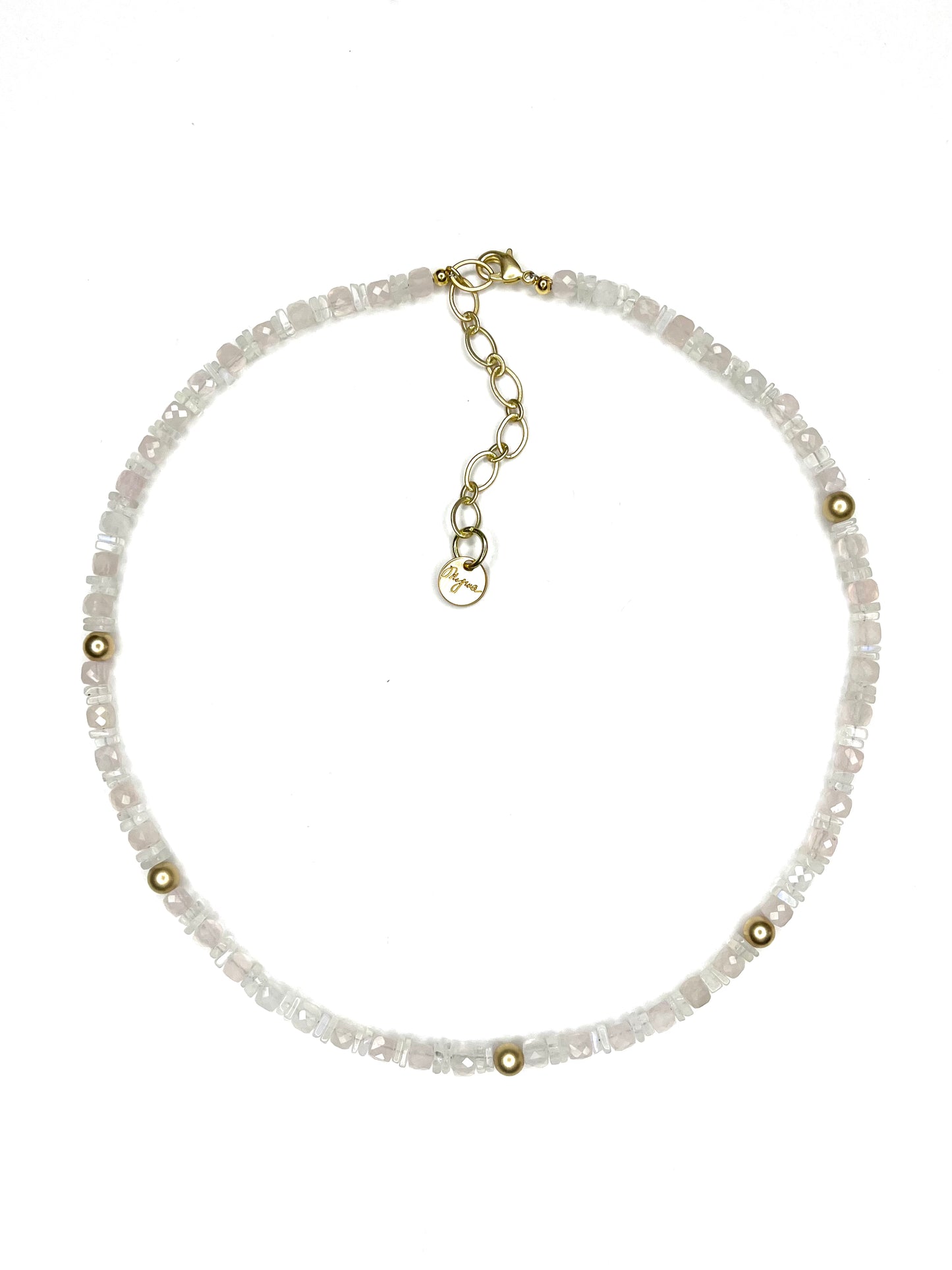 Rose Quartz and Moonstone Short Necklace