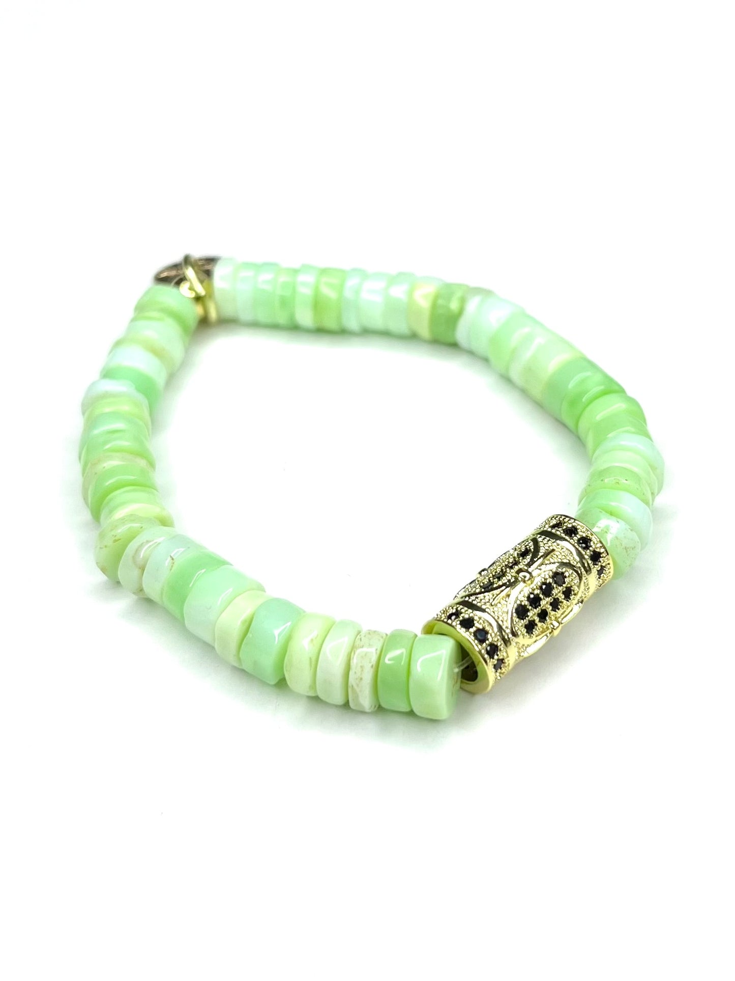 Mint Green Opal Stretch Bracelet