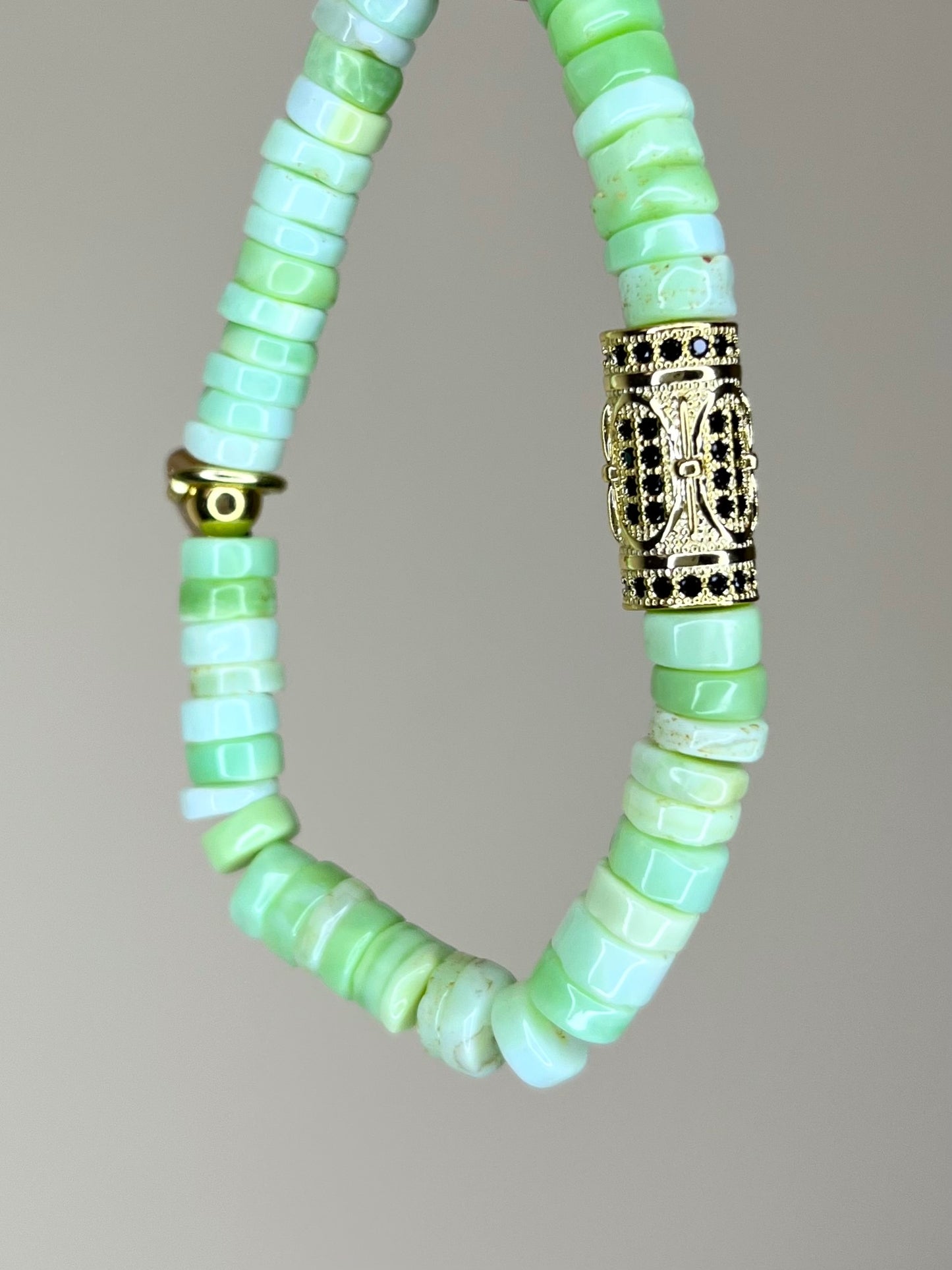 Mint Green Opal Stretch Bracelet