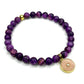 Purple Agate Stretch Bracelet with Pink Enamel Charm