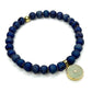 Purple Agate Stretch Bracelet with Pink Enamel Charm