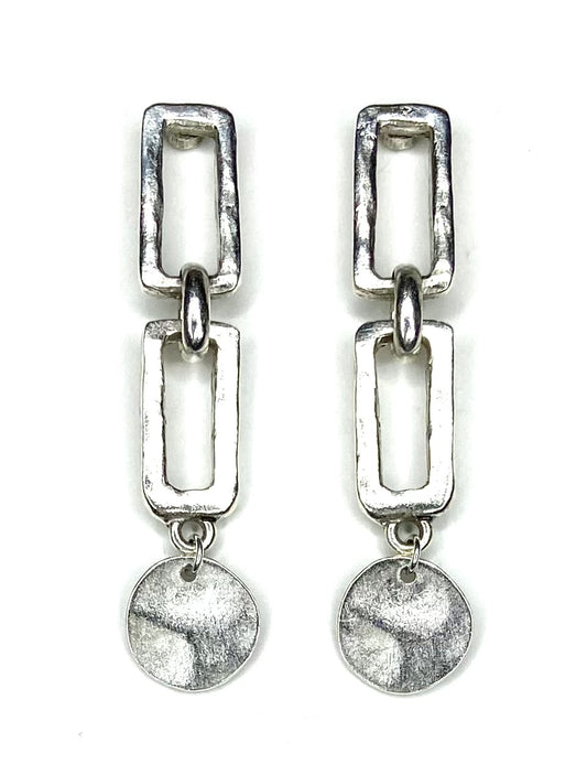 Antique Silver Moderna Earring