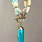 Magnesite Hand Knotted Long Necklace with Green Chalcedony Pendant