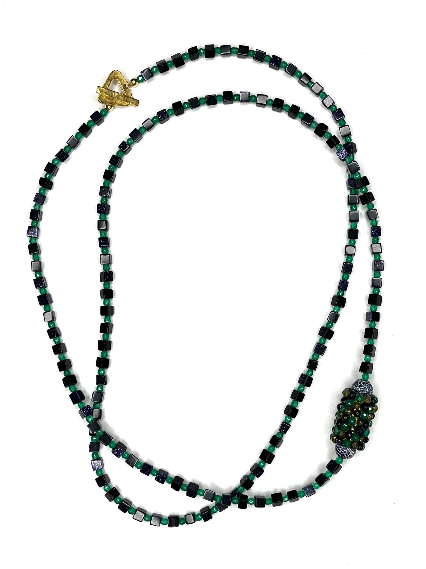 Lapis and Green Onyx Long Necklace