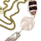 Y Shaped Chain and Stone Necklace- Rose Quartz-Garnet