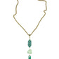 Y Shaped Chain and Stone Necklace- Apatite and Turquoise
