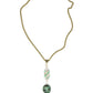 Y Shaped Chan and Gemstone Necklace-Pink and Green Opal FLUID, EXPRESSIVE, AND NATURALLY GROUNDING