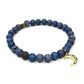 Navy Drusy Stretch Bracelet with Moon Charm