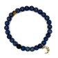 Navy Drusy Stretch Bracelet with Moon Charm