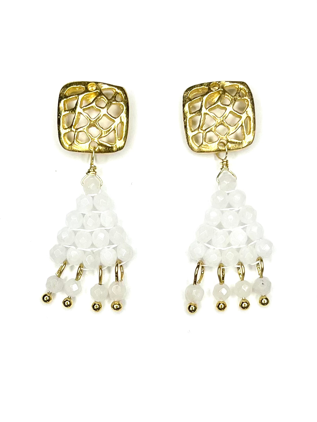 Mini Woven Earring (2 stone options)