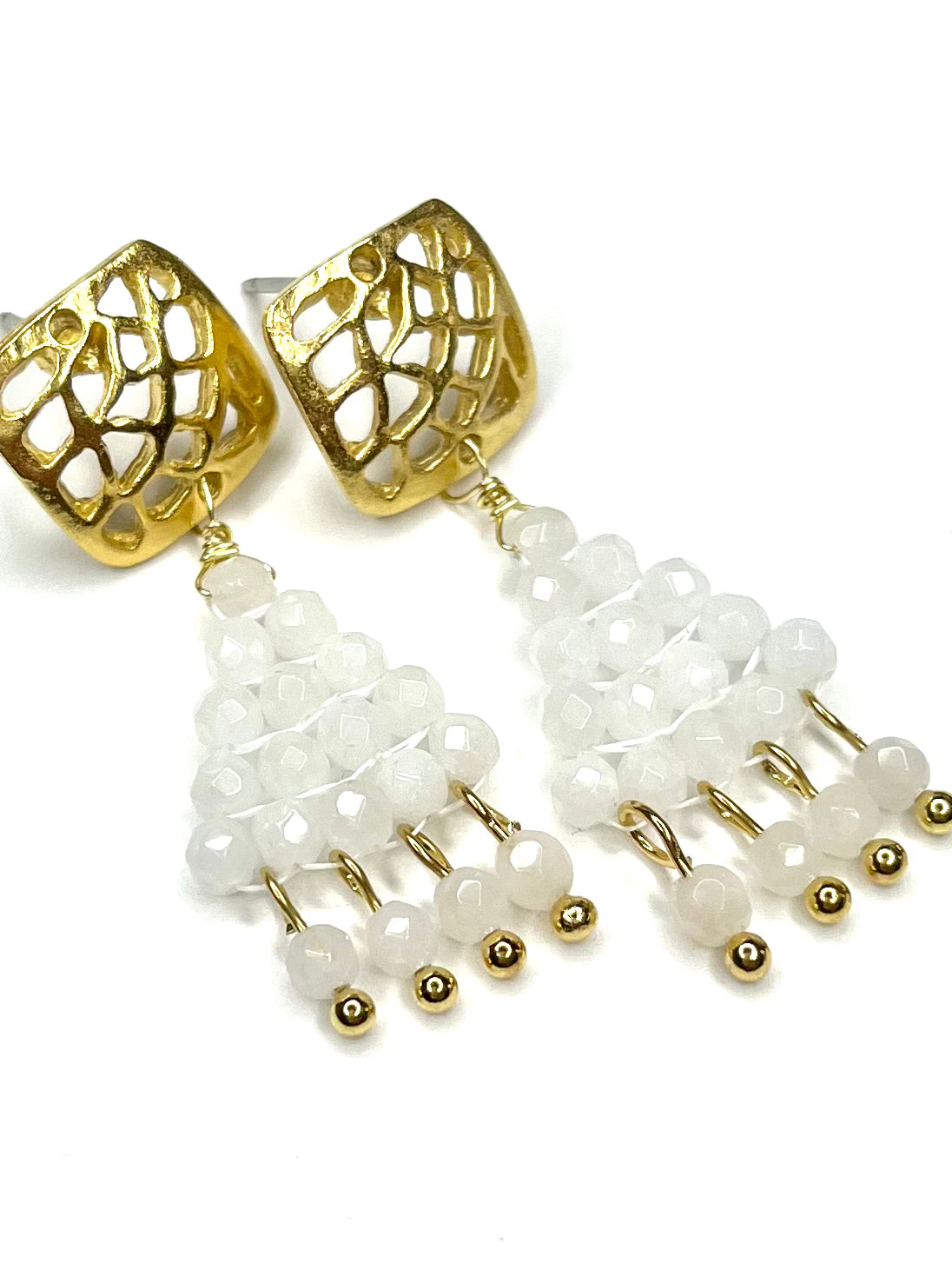 Mini Woven Earring (2 stone options)