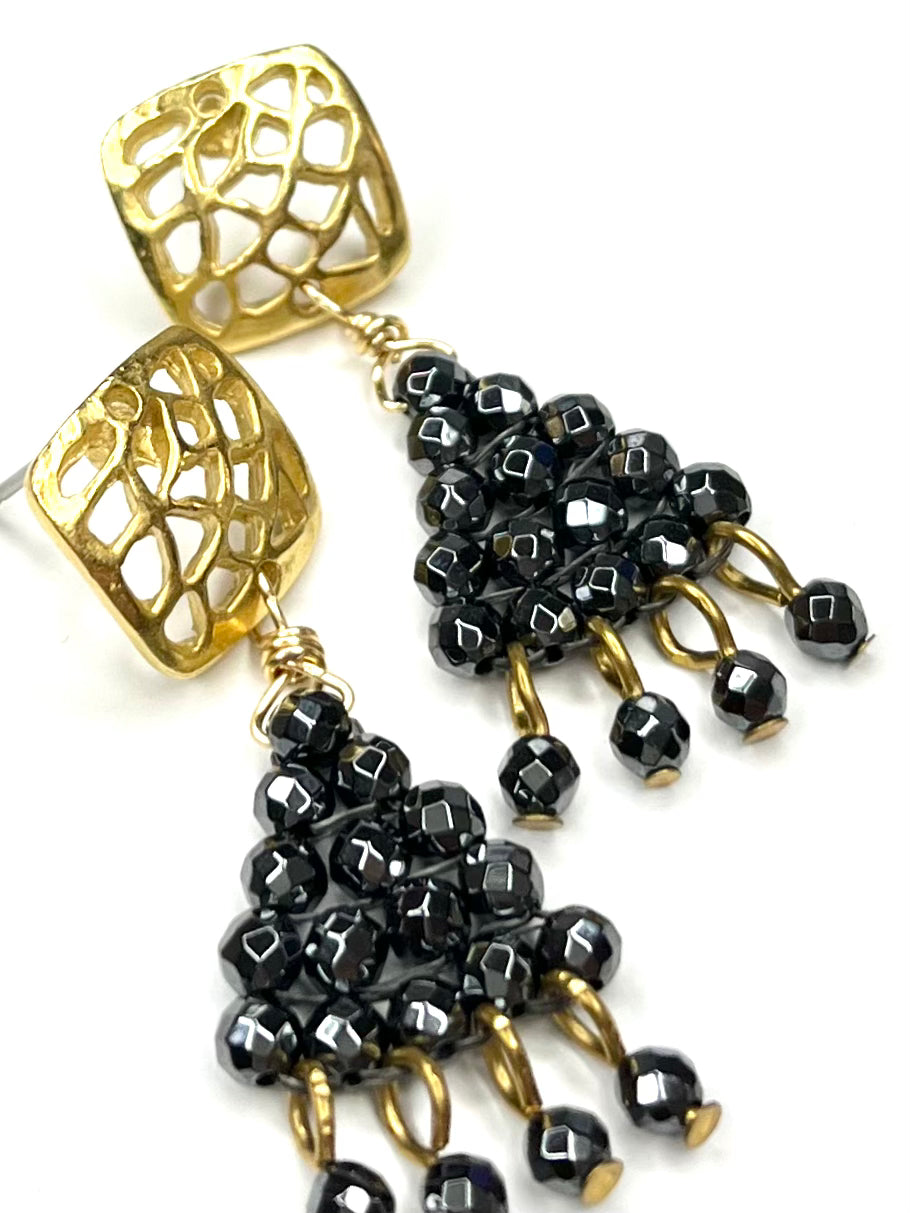 Mini Woven Earring (2 stone options)