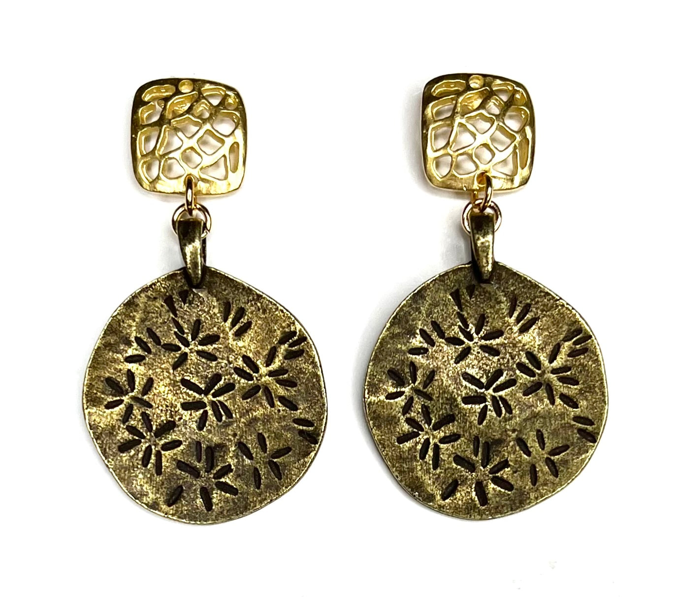 Etched Disc Earring