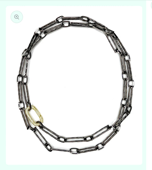 Petra Necklace- Gunmetal