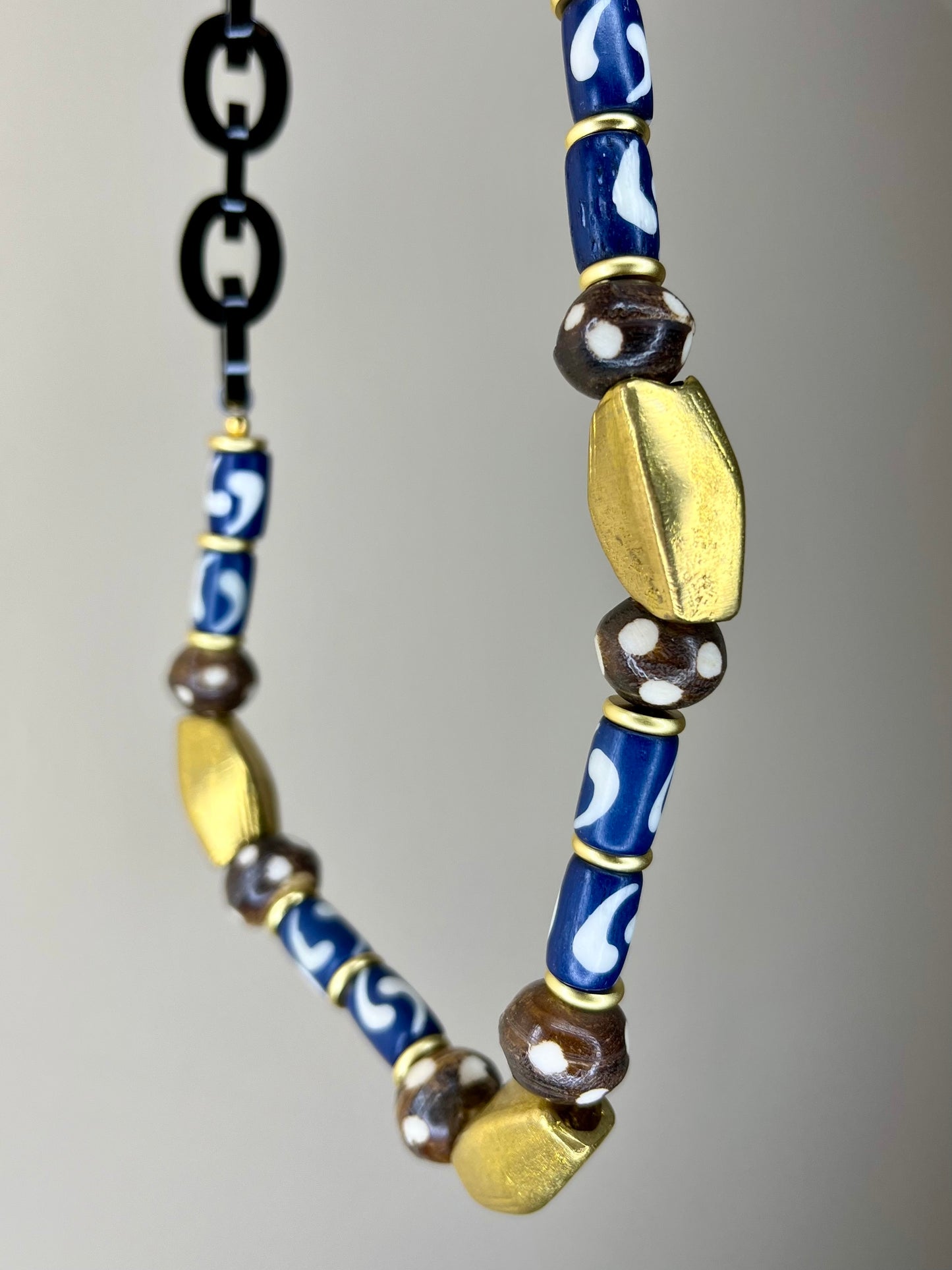 Horn and Brass Necklace