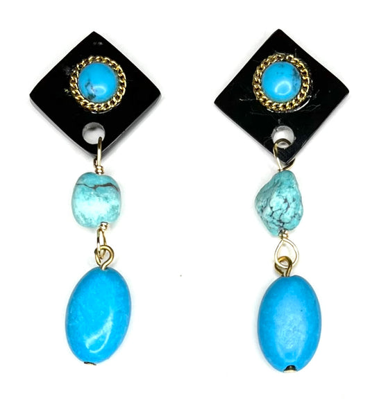 Triple Turquoise Earring