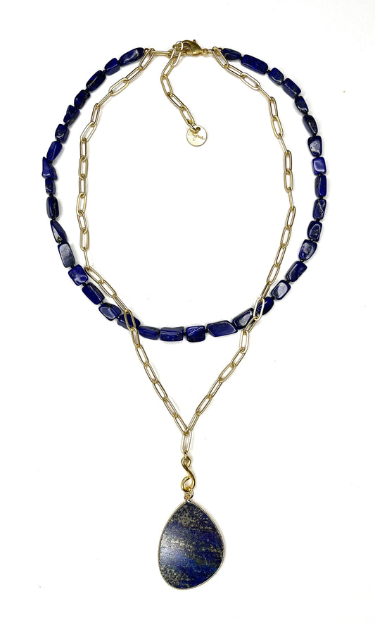 Double Lapis Necklace