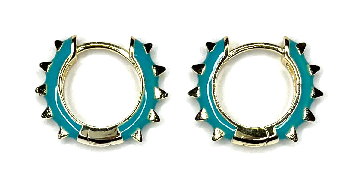 Spiked Enamel Hoop Earring (2 color options)