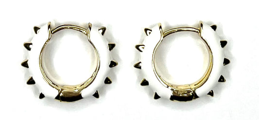 Spiked Enamel Hoop Earring (2 color options)