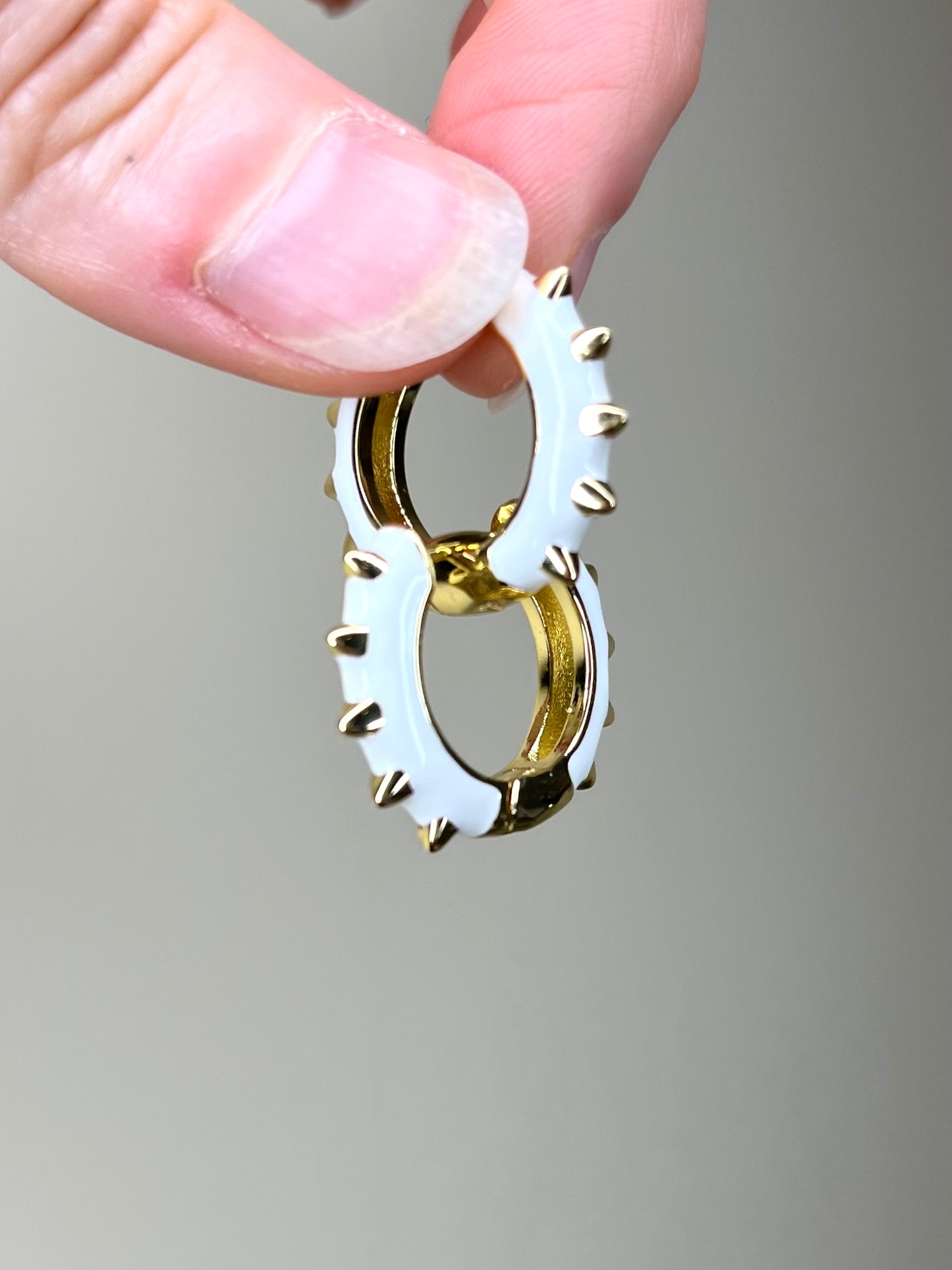 Spiked Enamel Hoop Earring (2 color options)