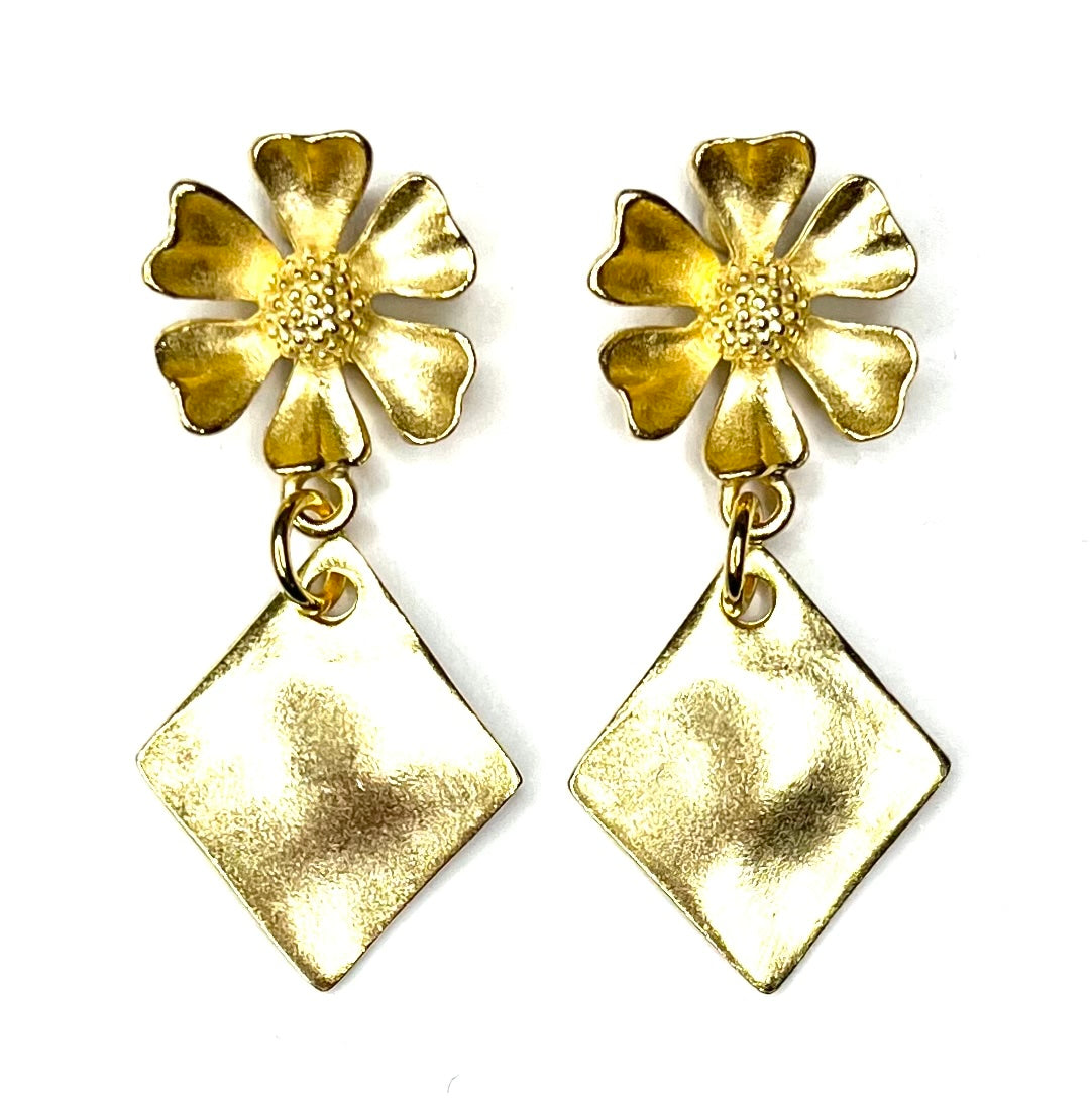 Satin Gold Drop Earring