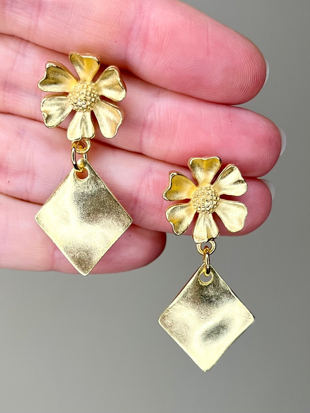 Satin Gold Drop Earring