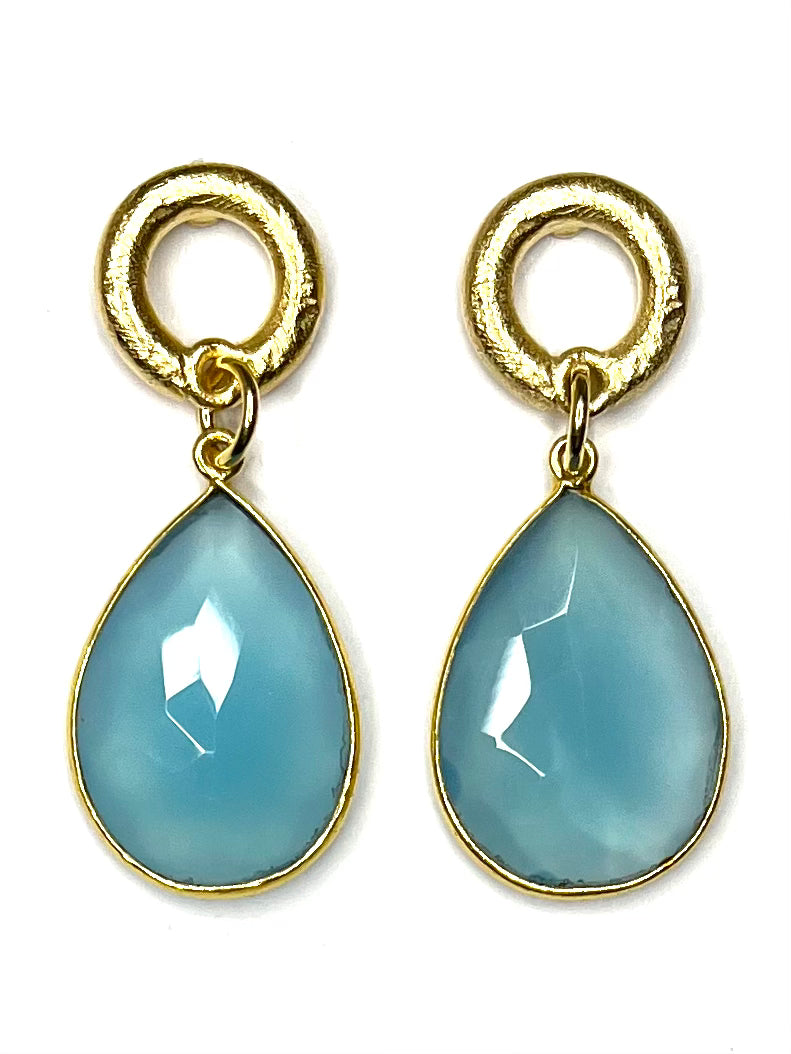 Chalcedony Teardrop Earring