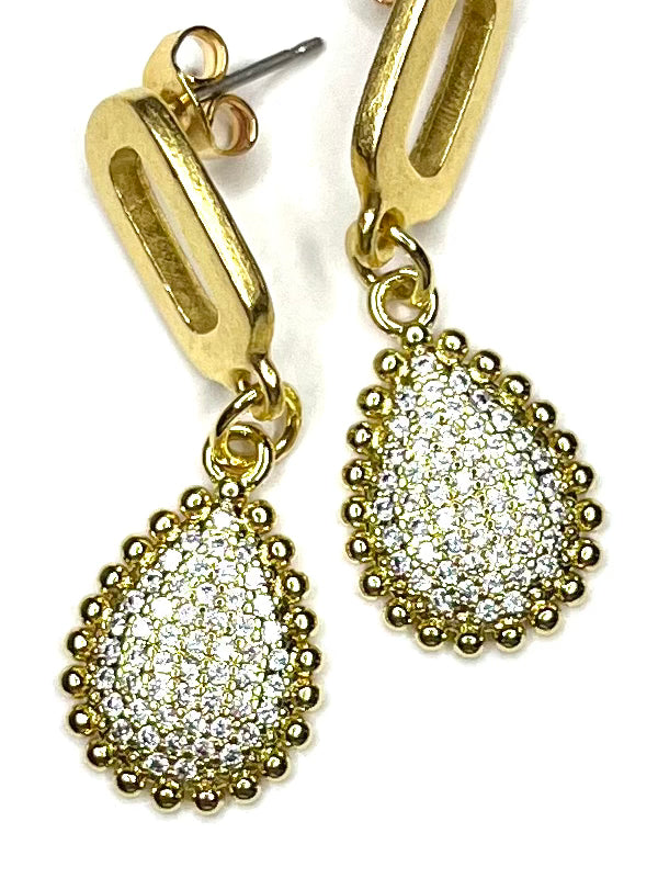 White CZ Teardrop Earring