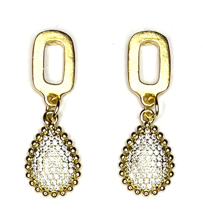 White CZ Teardrop Earring