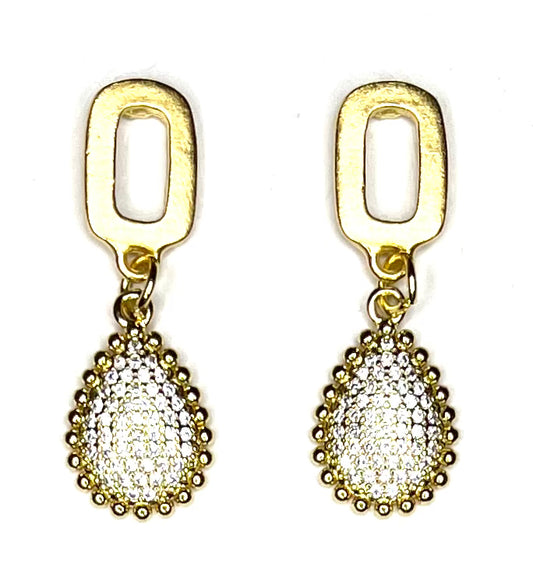 White CZ Teardrop Earring