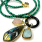 Malachite Necklace with Charms