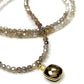 Delicate Chocolate Moonstone Necklace with Smoky Quartz Pendant