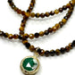 Tiger Eye Necklace with Emerald Pendant