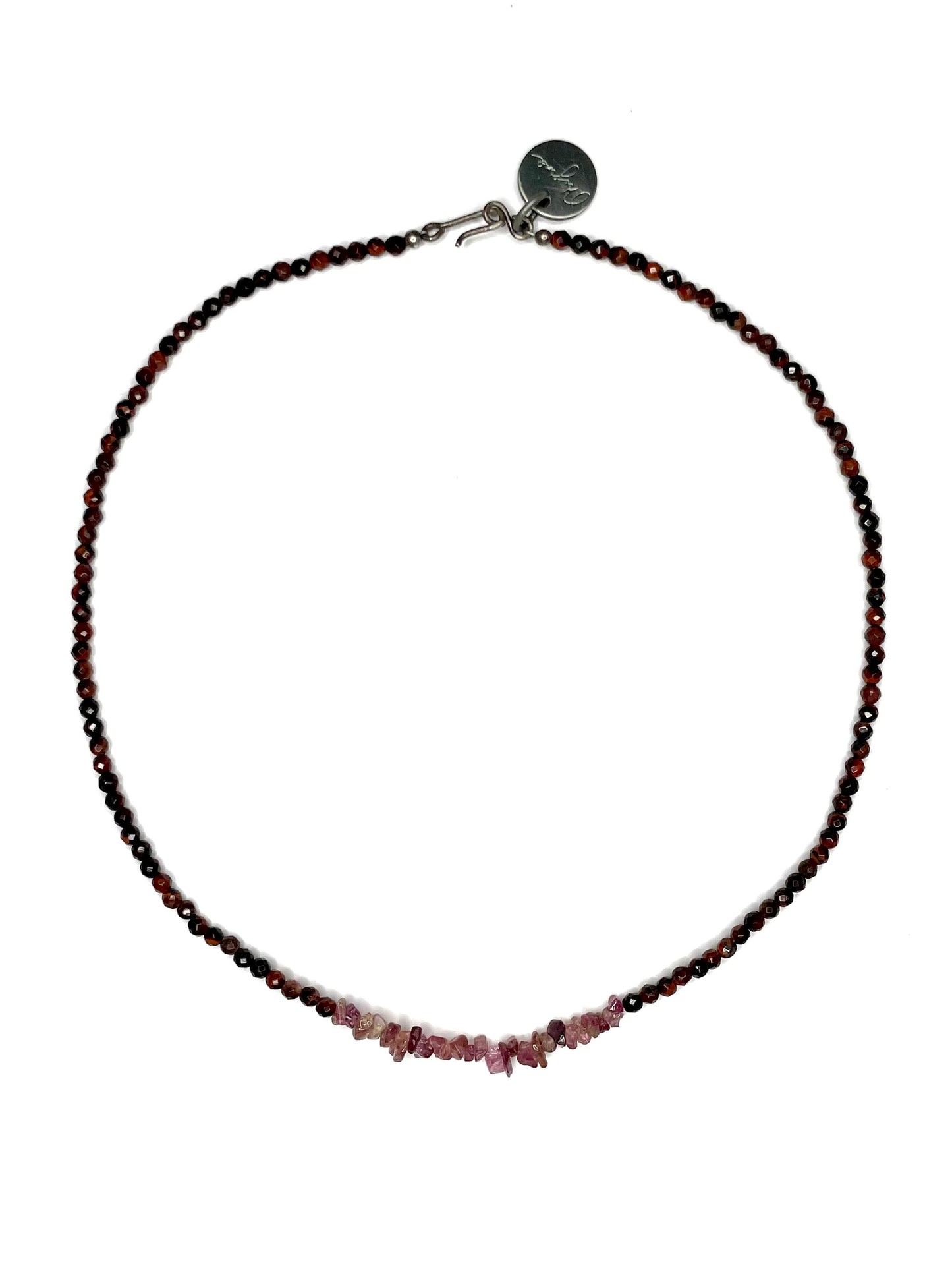 Red Tiger Eye and Ruby Necklace