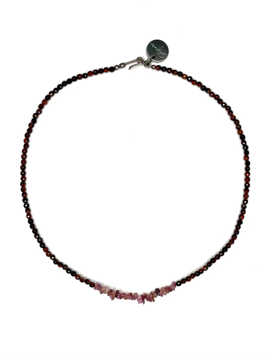 Red Tiger Eye and Ruby Necklace