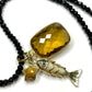 Faceted Black Onyx Rondelle Necklace with Charms