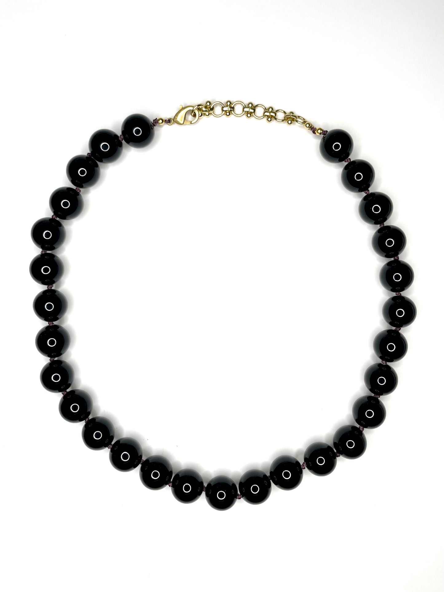 Black Onyx Hand Knotted Choker