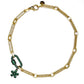 JOSSIE- Short Paper Clip Necklace with CZ Carabiner and Charm