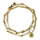 Mopsy Longest Length Paper Clip Chain Necklace with Beaded Flower Charm