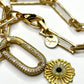Mopsy Longest Length Paper Clip Chain Necklace with Beaded Flower Charm