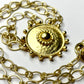 Gold Medallion Y Shaped Necklace