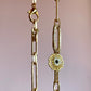 Mopsy Longest Length Paper Clip Chain Necklace with Beaded Flower Charm