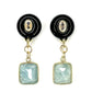 Aquamarine and Onyx Earring
