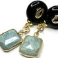 Aquamarine and Onyx Earring